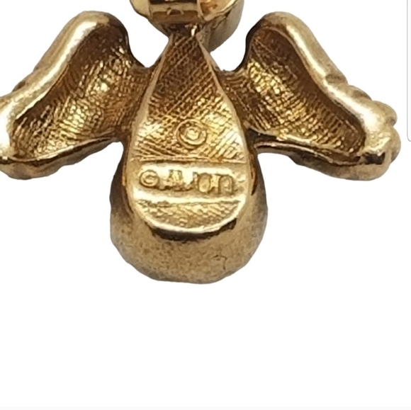 AVON VINTAGE 1996 "ANGELIC SPARKLE" GOLDTONE & CRYSTAL EARRINGS - Picture 5 of 5